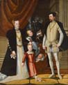 holy roman emperor maximilian two of austria and his wife infanta maria of spain with their children